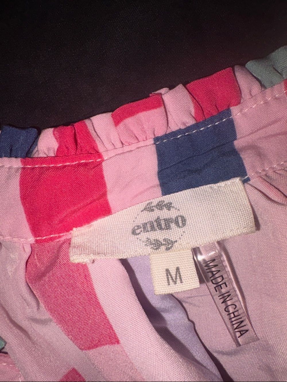 entro Pink Multicolor Striped Flutter Sleeve Tunic - Picture 2 of 3